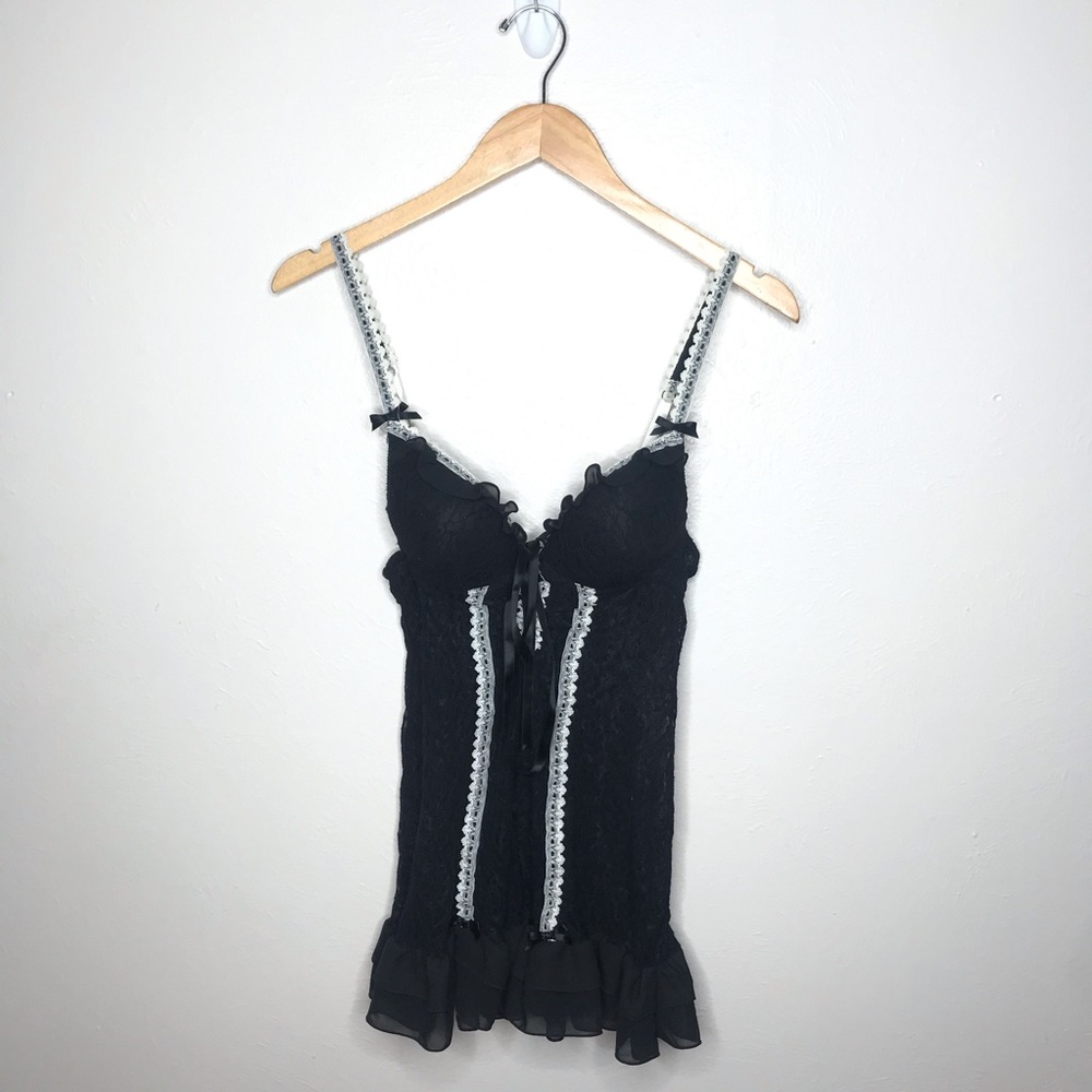 SEDUCTIVEWEAR Black White Lace French Maid Lingerie Dress Small